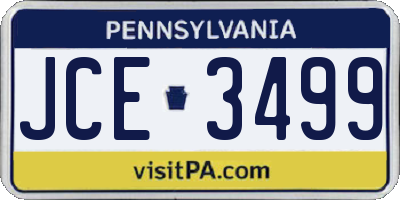 PA license plate JCE3499