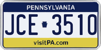 PA license plate JCE3510