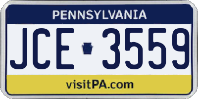 PA license plate JCE3559