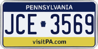 PA license plate JCE3569