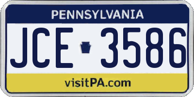 PA license plate JCE3586