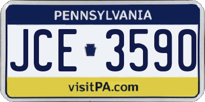PA license plate JCE3590