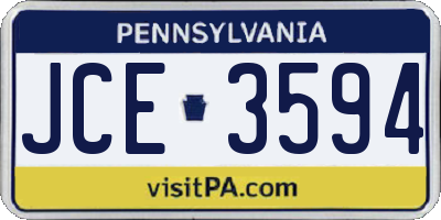 PA license plate JCE3594