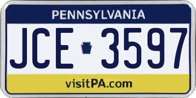 PA license plate JCE3597