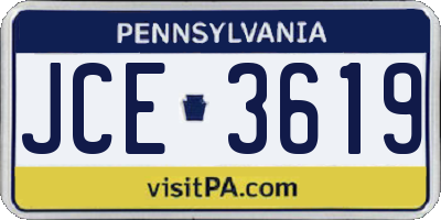PA license plate JCE3619