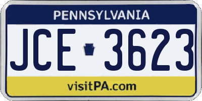 PA license plate JCE3623