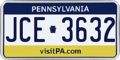 PA license plate JCE3632