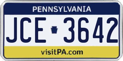 PA license plate JCE3642