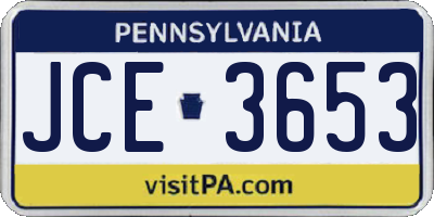 PA license plate JCE3653