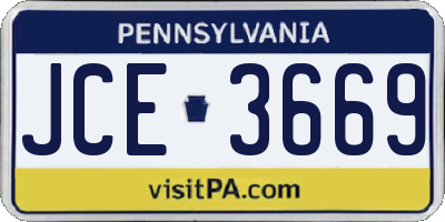 PA license plate JCE3669