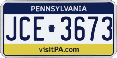 PA license plate JCE3673