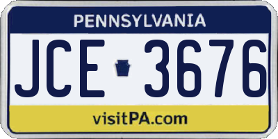 PA license plate JCE3676