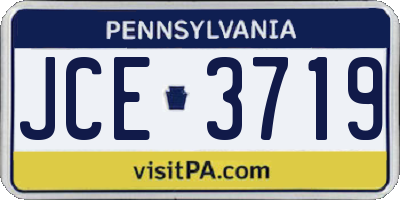 PA license plate JCE3719