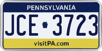 PA license plate JCE3723