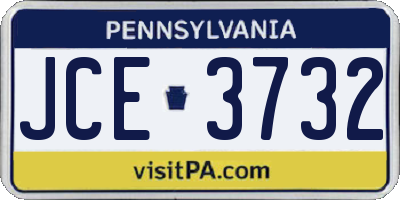 PA license plate JCE3732