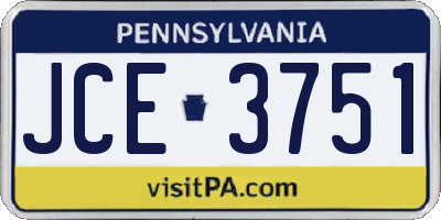 PA license plate JCE3751