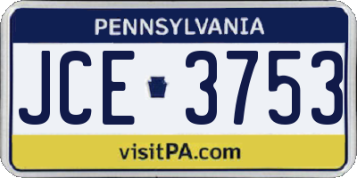 PA license plate JCE3753