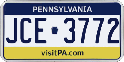 PA license plate JCE3772