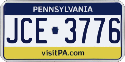 PA license plate JCE3776