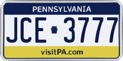 PA license plate JCE3777