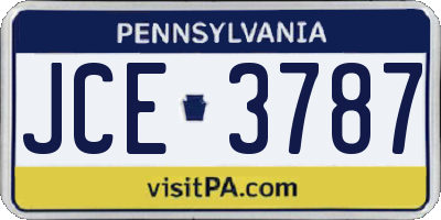 PA license plate JCE3787