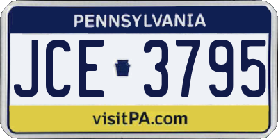 PA license plate JCE3795
