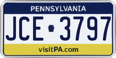 PA license plate JCE3797