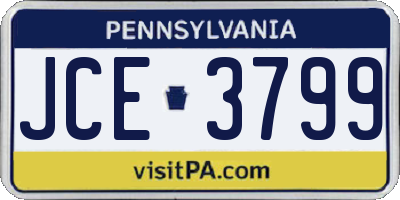 PA license plate JCE3799