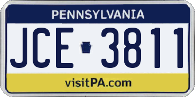 PA license plate JCE3811