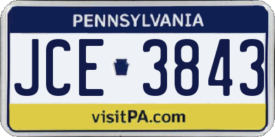 PA license plate JCE3843