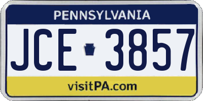 PA license plate JCE3857