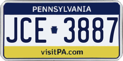 PA license plate JCE3887