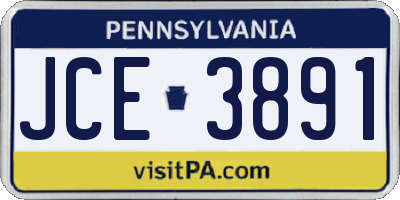 PA license plate JCE3891