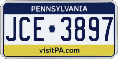 PA license plate JCE3897