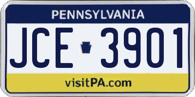 PA license plate JCE3901