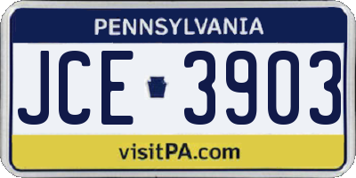 PA license plate JCE3903