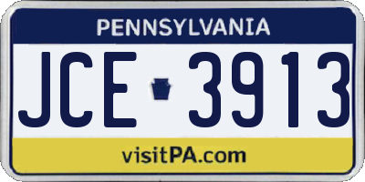 PA license plate JCE3913