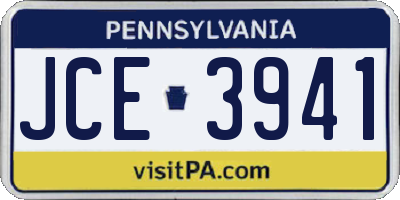 PA license plate JCE3941