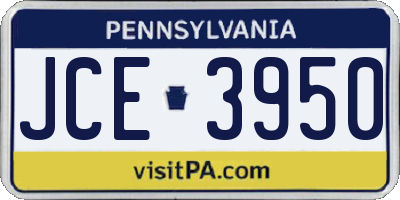 PA license plate JCE3950