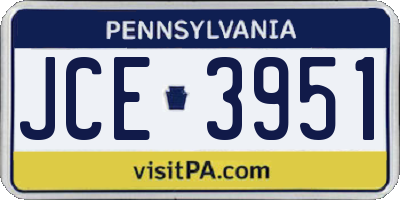 PA license plate JCE3951