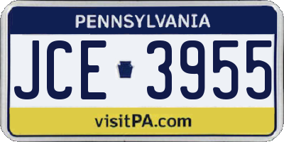 PA license plate JCE3955