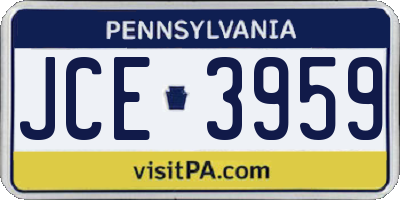 PA license plate JCE3959