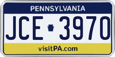 PA license plate JCE3970