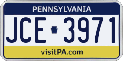 PA license plate JCE3971