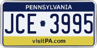 PA license plate JCE3995