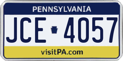 PA license plate JCE4057