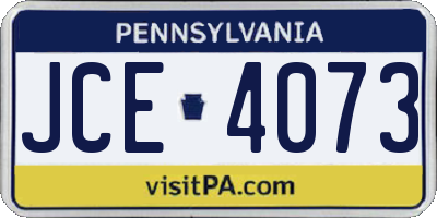 PA license plate JCE4073