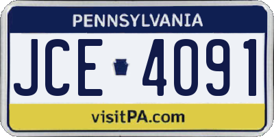 PA license plate JCE4091