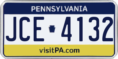 PA license plate JCE4132