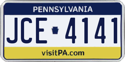 PA license plate JCE4141